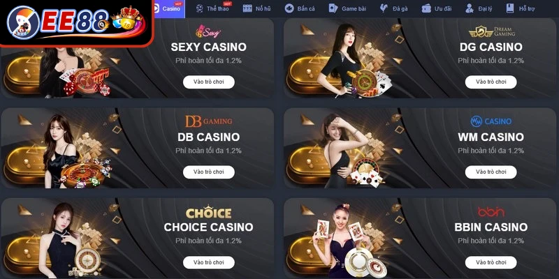 Ưu điểm nổi bật của Casino EE88 đối với người chơi